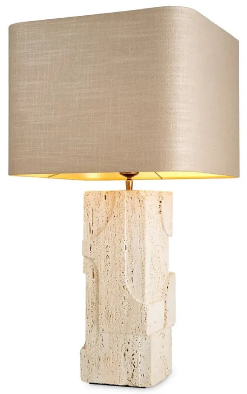Expressversand Casa Padrino Luxus Tischleuchte Weiß / Beige H. 76 cm - Luxus Schreibtischleuchten