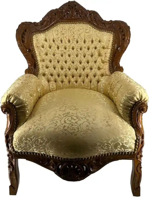 Preisknaller Casa Padrino Barock Wohnzimmer Sessel Gold Muster / Braun - Prunkvolle Barock Möbel