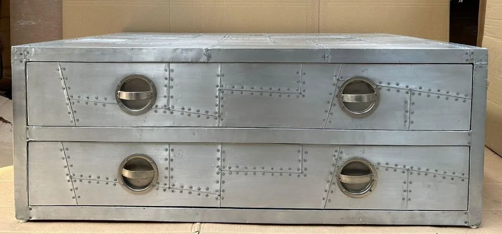 Versand Am Gleichen Tag Casa Padrino Aluminium Flugzeug Flieger Couchtisch Silber 120 cm - Aluminium Flugzeug Flieger Möbel