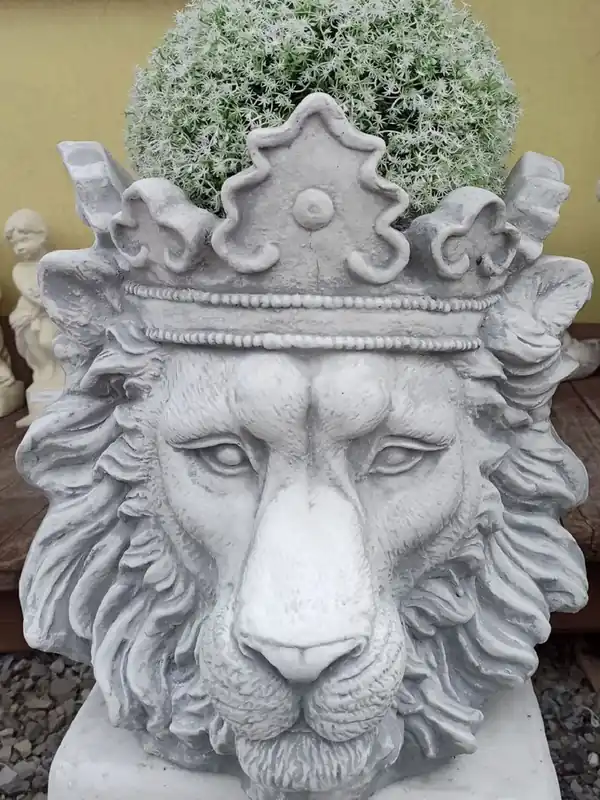 Jetzt Bestellen Casa Padrino Barock Blumentopf Löwenkopf mit Krone Grau H. 41 cm - Barockstil Pflanzentopf