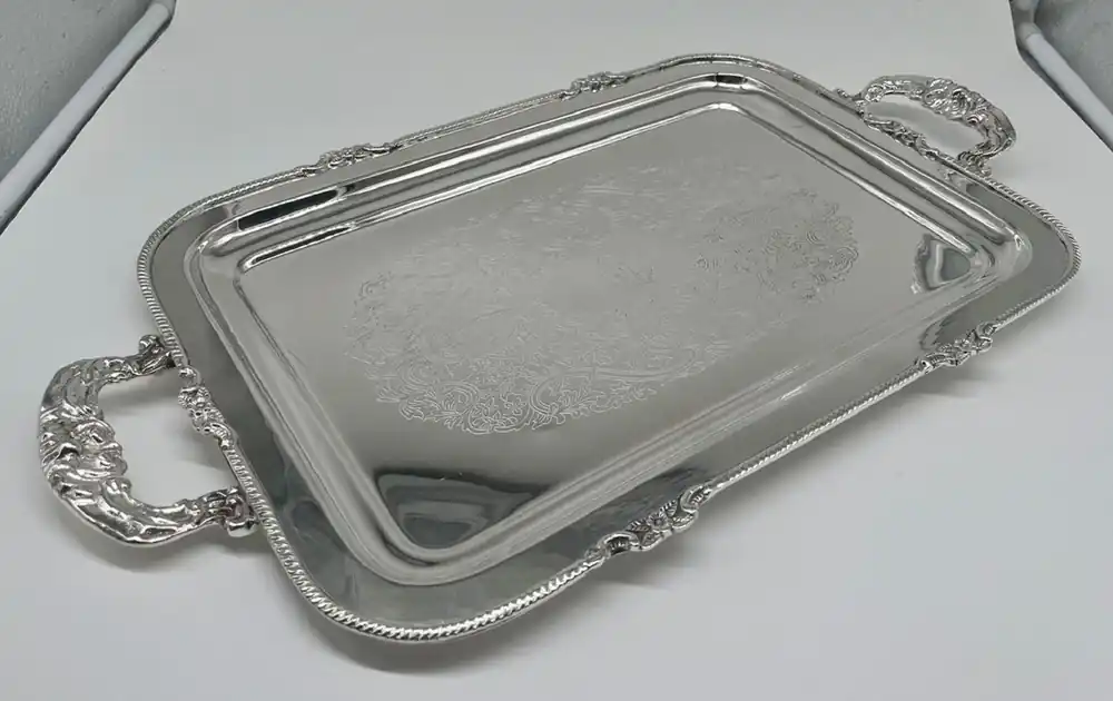 Sofort Bestellen Pompöös by Casa Padrino Luxus Barock Serviertablett Krone Silber 47 cm - designed by Harald Glööckler