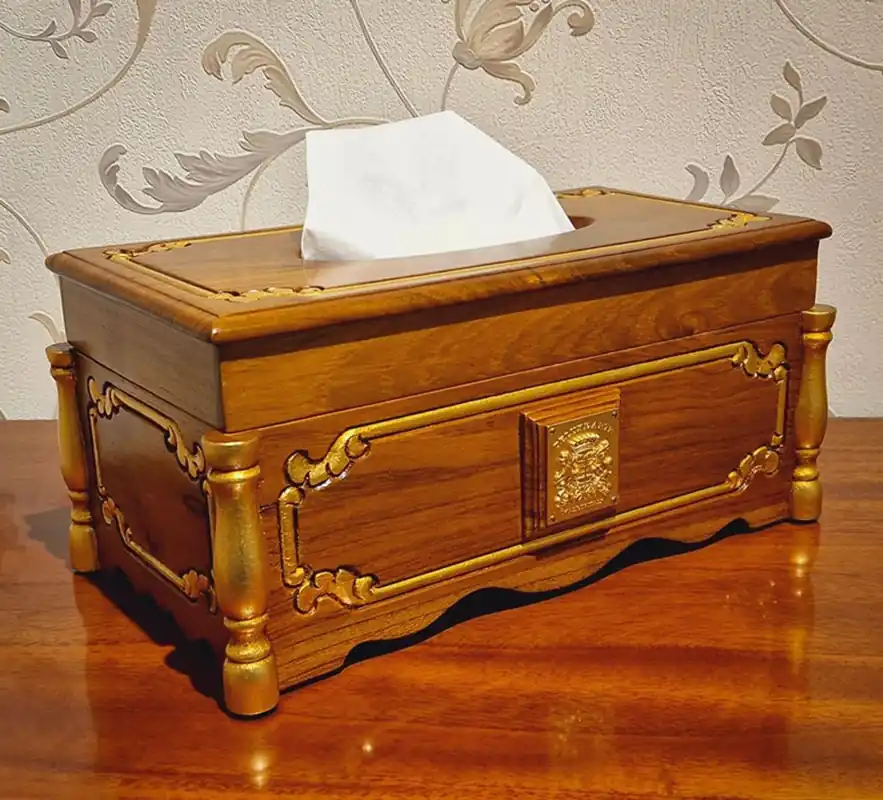 Top-Preis Casa Padrino Luxus Barock Papiertuchbox - Taschentuchbox Braun / Gold - Made in Italy