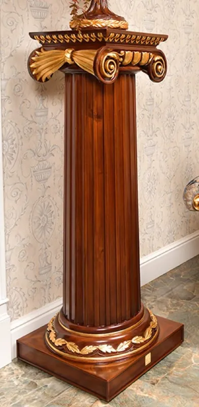 Preisreduziert Casa Padrino Luxus Barock Säule Dunkelbraun / Gold H. 120 cm - Barock Möbel - Made in Italy