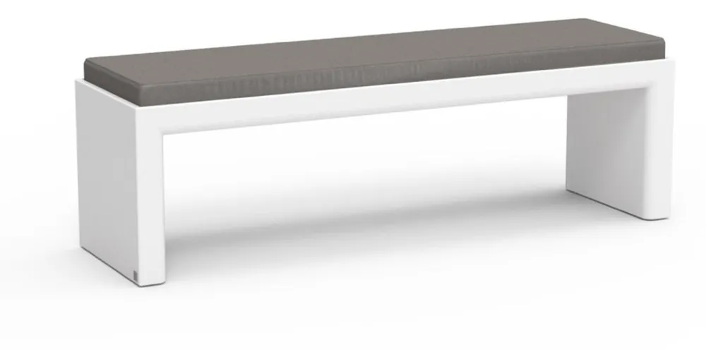 Casa Padrino Luxus Gartenbank Dunkelgrau / Matt Weiß 180 cm - Outdoor Garten Sitzbank Top-Seller