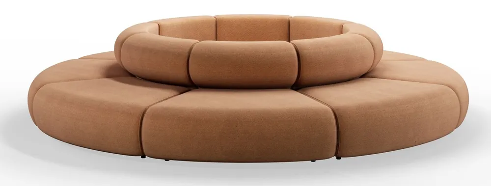 Mega-Angebot Casa Padrino Luxus Sofa Braun Ø 340 x H. 72 cm - Rundes Modulares Sofa - Luxus Möbel