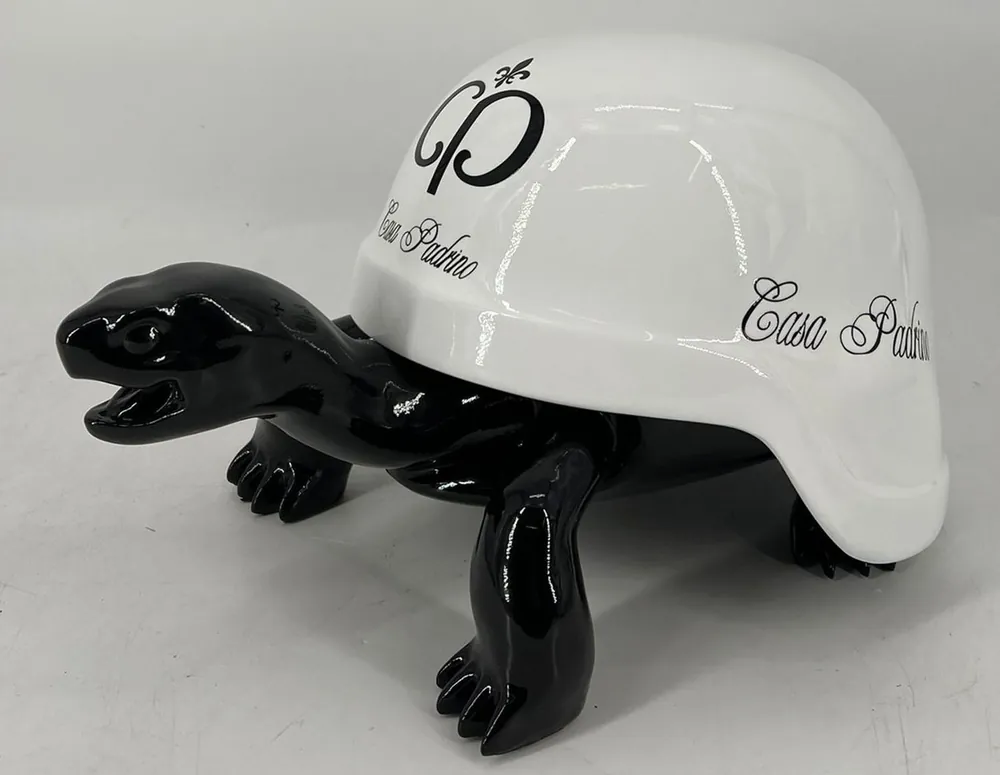 Angebot Casa Padrino Luxus Deko Figur Schildkröte Schwarz / Weiß 40 cm - Deko Skulptur