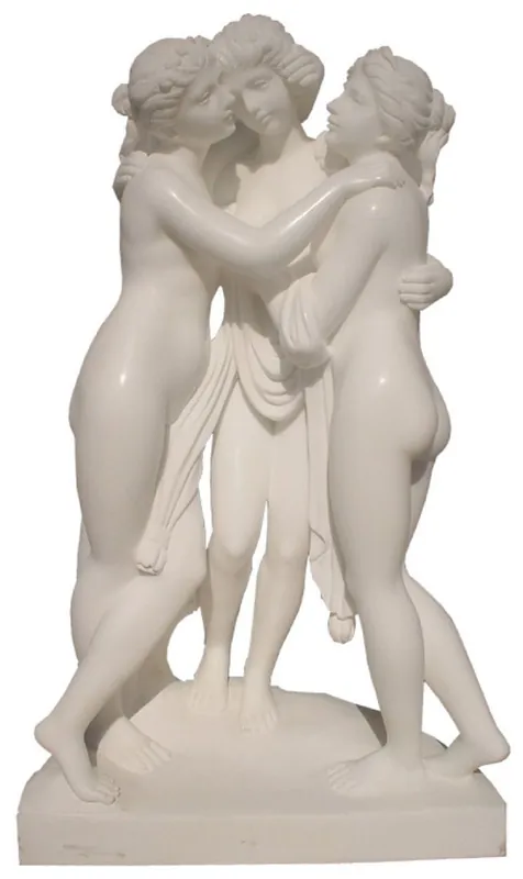Top-Angebot Casa Padrino Jugendstil Garten Deko Marmor Skulptur 3 Frauen Grau H. 180 cm
