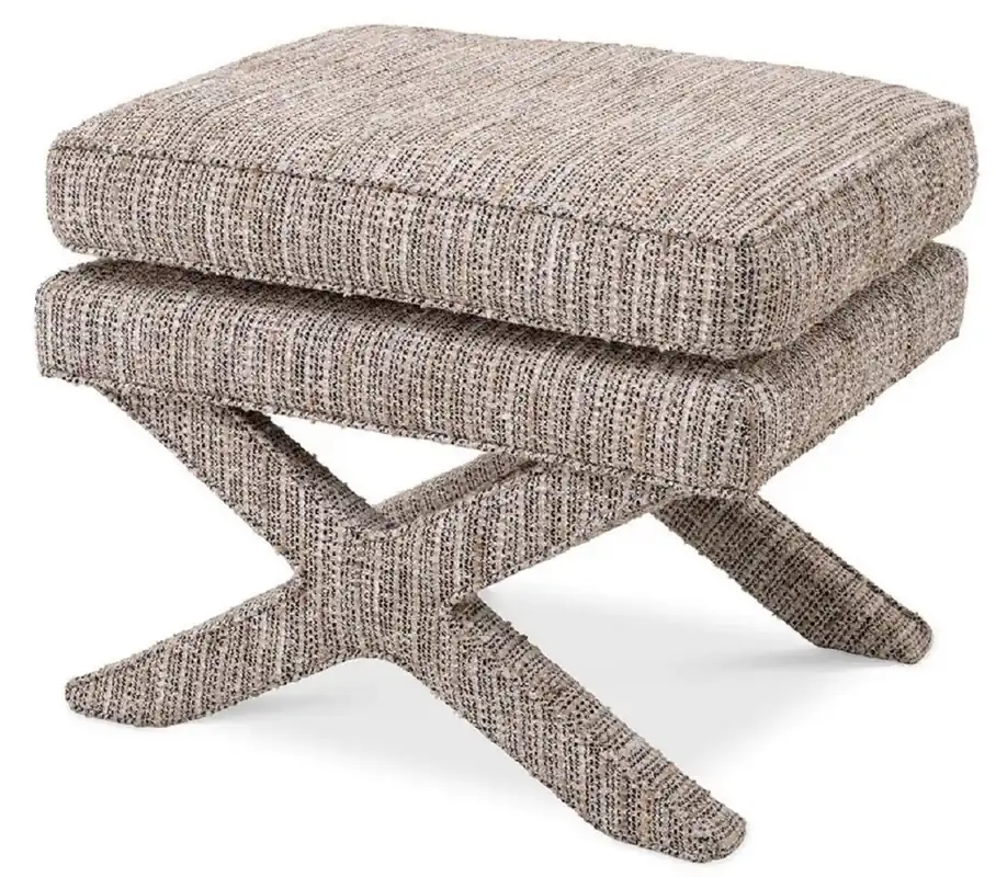 Direkt Vom Hersteller Casa Padrino Luxus Hocker Beige - Rechteckiger Sitzhocker - Kreuzhocker - Luxus Möbel