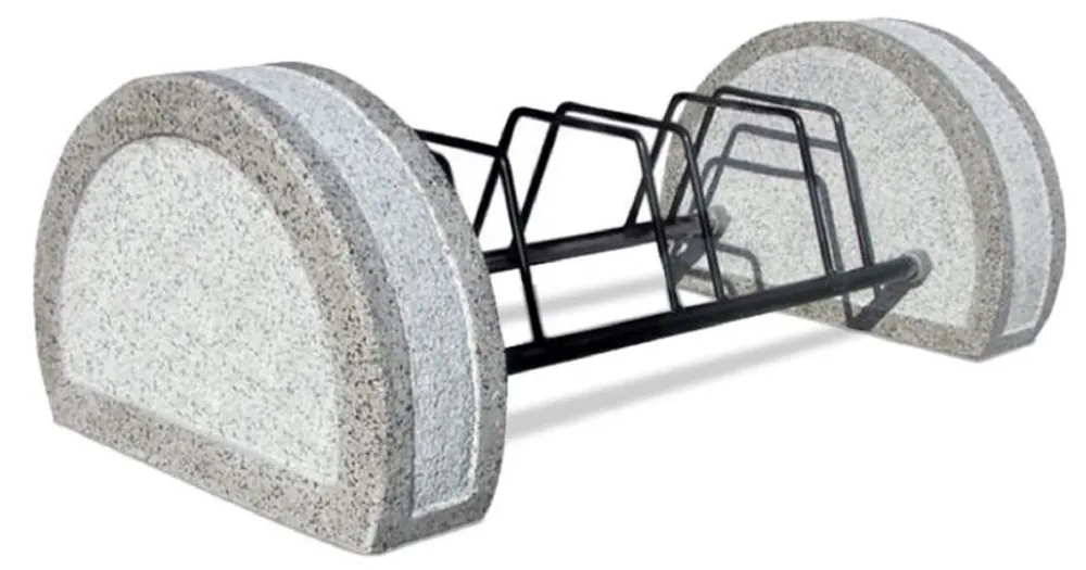 Casa Padrino Beton Metall Fahrradständer Grau / Schwarz 108 cm - Stadt & Park Möbel Bestseller