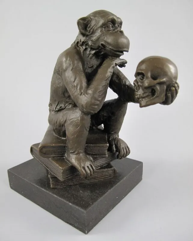 Garantierte Lieferung Casa Padrino Bronze Deko Figur Affe H. 14 cm - Bronze Skulptur - Deko Accessoires
