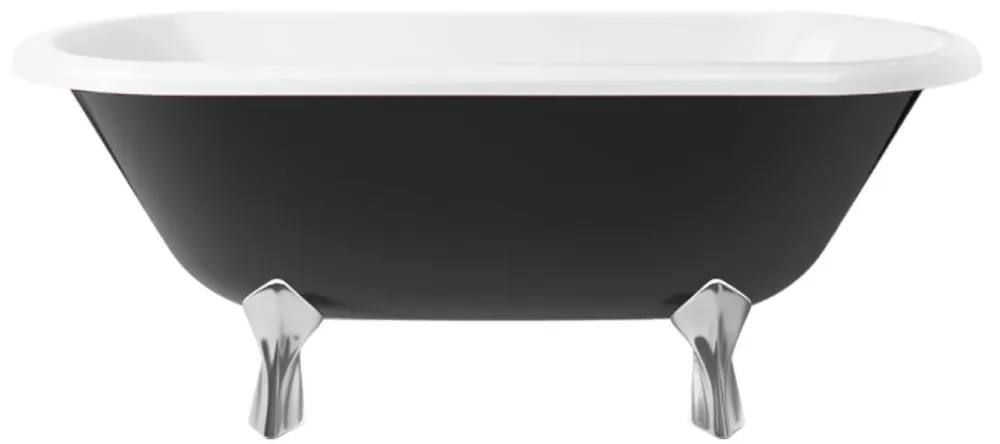 Heißes Angebot Casa Padrino Jugendstil Badewanne Schwarz / Weiß / Silber 170 cm - Freistehende Retro Stil Badewanne