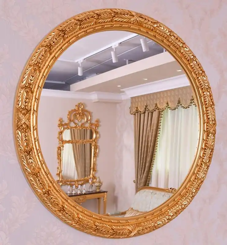 Casa Padrino Luxus Barock Spiegel Gold Ø 108 cm - Runder Barockstil Wandspiegel - Made in Italy Billig
