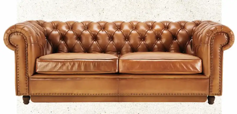 Neue Kollektion Casa Padrino Luxus Chesterfield Echtleder Schlafsofa Hellbraun / Braun 220 cm - Echtleder Möbel