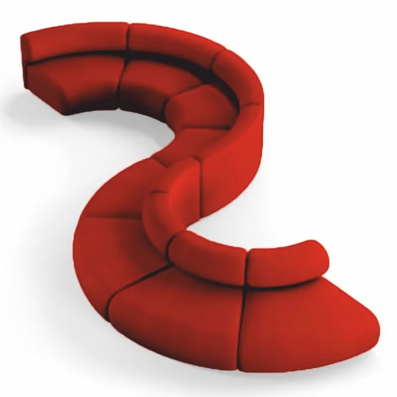 Casa Padrino Luxus Sofa Rot 590 cm - Gebogenes Modulares 8 Teiliges Sofa - Hotel Möbel Sonderangebot