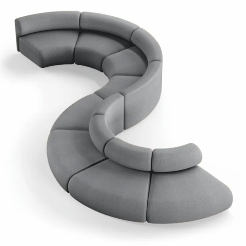 Expressversand Casa Padrino Luxus Sofa Grau 590 cm - Gebogenes Modulares 8 Teiliges Sofa - Hotel Möbel