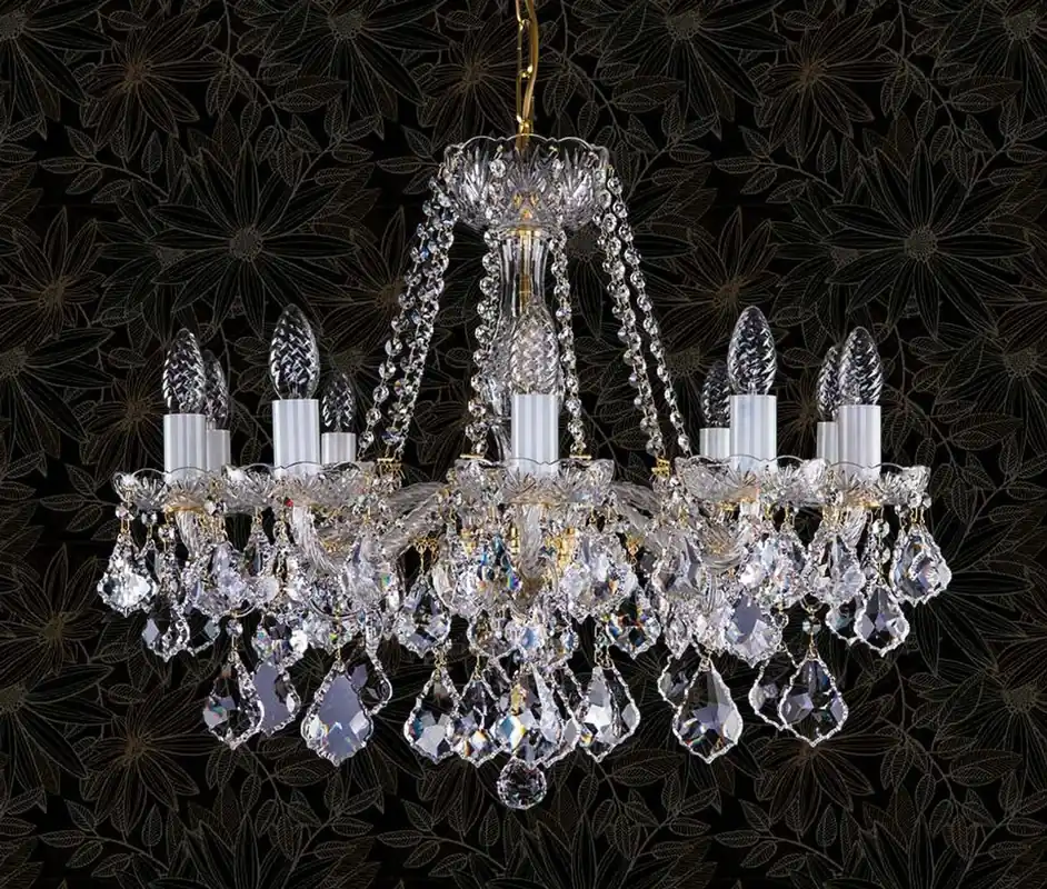 Casa Padrino Luxus Barock Kronleuchter mit böhmischen Kristallglas Gold Ø 60 cm Günstig