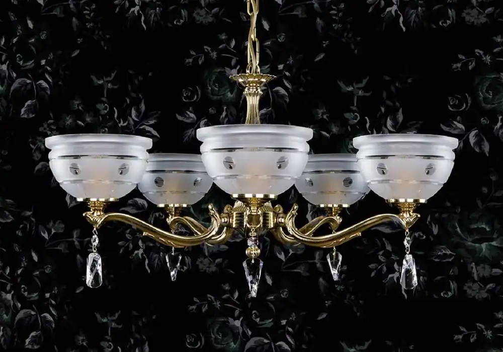 Neu Casa Padrino Luxus Barock Kronleuchter mit böhmischen Kristallglas Messing Ø 64 cm