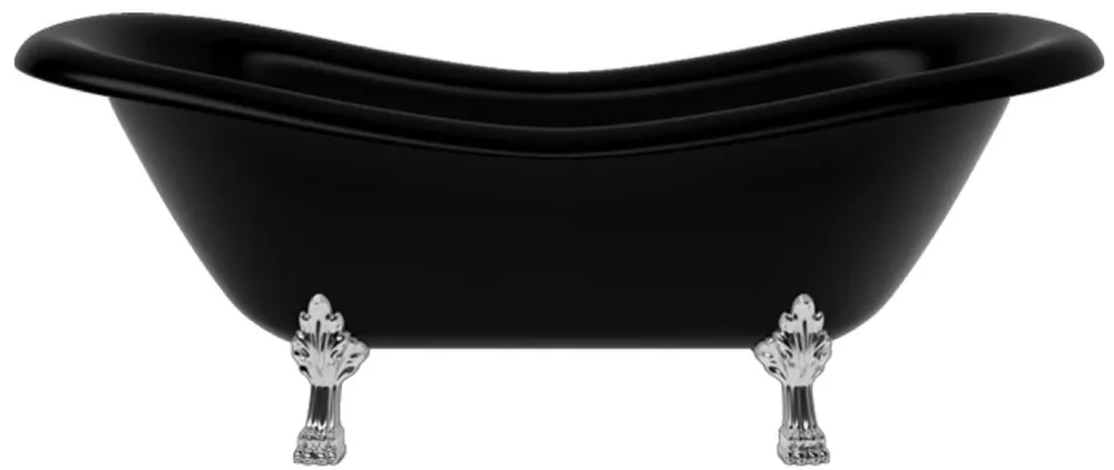 Sonderangebot Casa Padrino Jugendstil Badewanne Schwarz / Silber 188 cm - Freistehende Retro Stil Badewanne