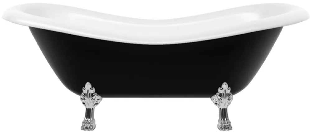 Sale Casa Padrino Jugendstil Badewanne Schwarz / Weiß / Silber 188 cm - Freistehende Retro Stil Badewanne