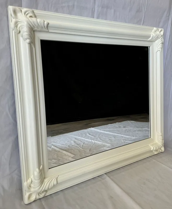 Sonderaktion Casa Padrino Barock Spiegel Weiß 80 x H. 70 cm - Barock Möbel