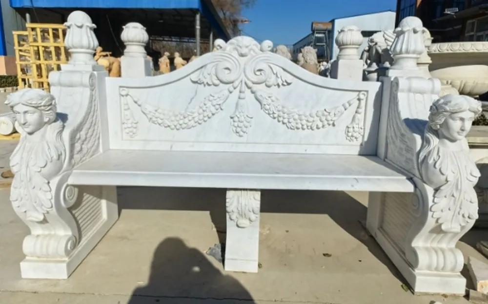 Casa Padrino Luxus Barock Marmor Gartenbank Grau 183 cm - Barock Garten Möbel Wochenendangebot