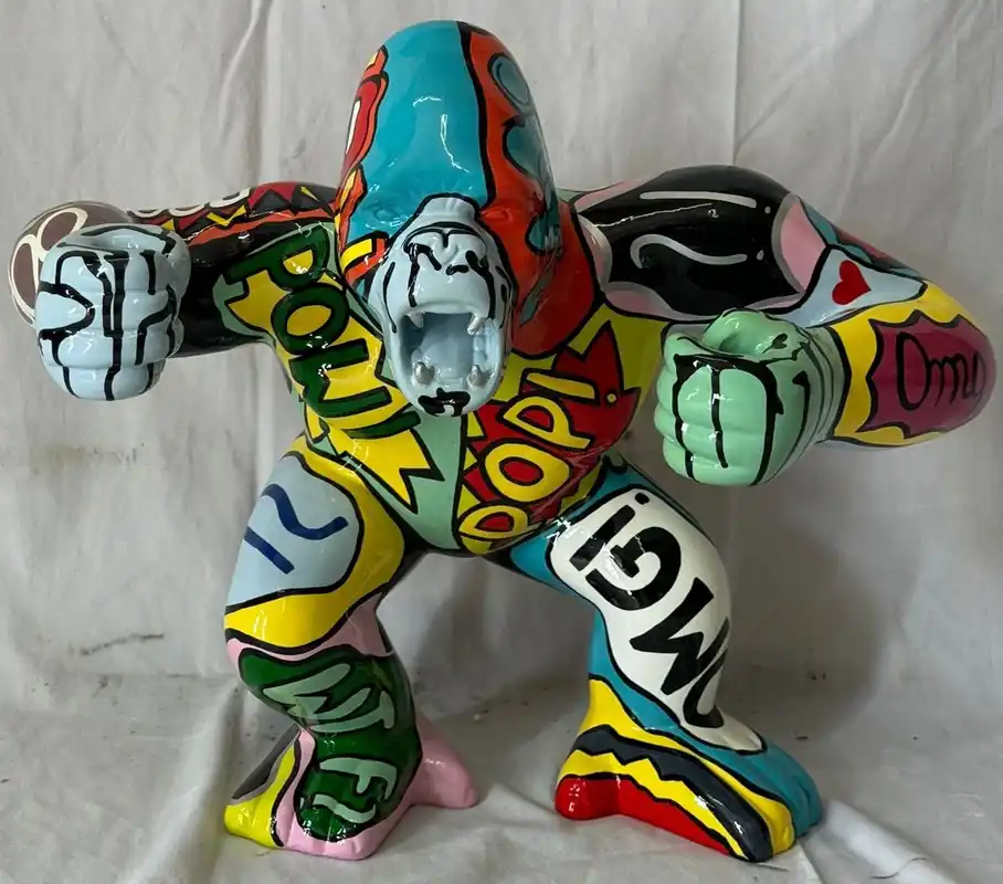 Rabatt Casa Padrino Deko Figur Gorilla Affe Bunt H. 50 cm - Deko Skulptur