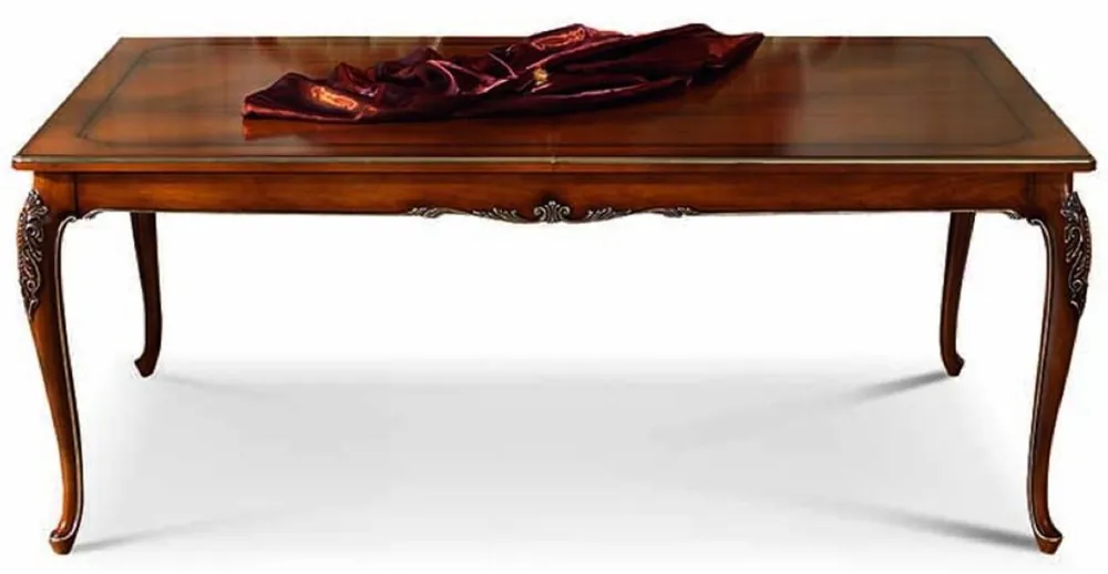 Garantierte Lieferung Casa Padrino Luxus Barock Esstisch Braun / Silber 200-300 cm - Barock Möbel - Made in Italy
