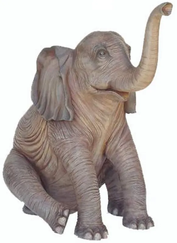 Markenware Casa Padrino XXL Garten Deko Skulptur Elefant Grau H. 150 cm - XXL Garten Figuren