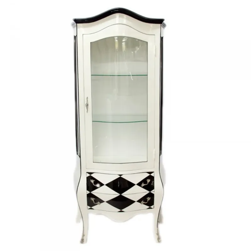 Bestpreis Casa Padrino Baroque showcase White / Checked Black / White - Limited Edition