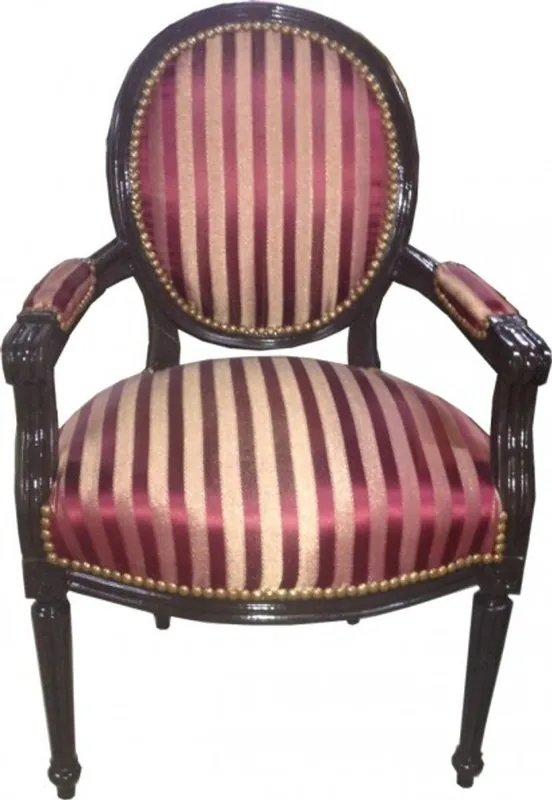 Angebot Salon Chair Bordeaux Red / Purple Stripes / Brown Mod 2