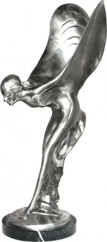 Seemingly bronze statue sculpture on marble base plated Lady with Wings from the luxury collection of Casa Padrino Kracherpreis
