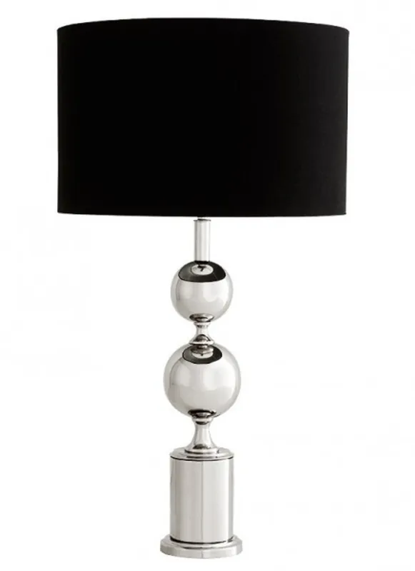 Luxury table lamp by Casa Padrino Black / Nickel Finish Mode 1 Light Lamp Preisknaller