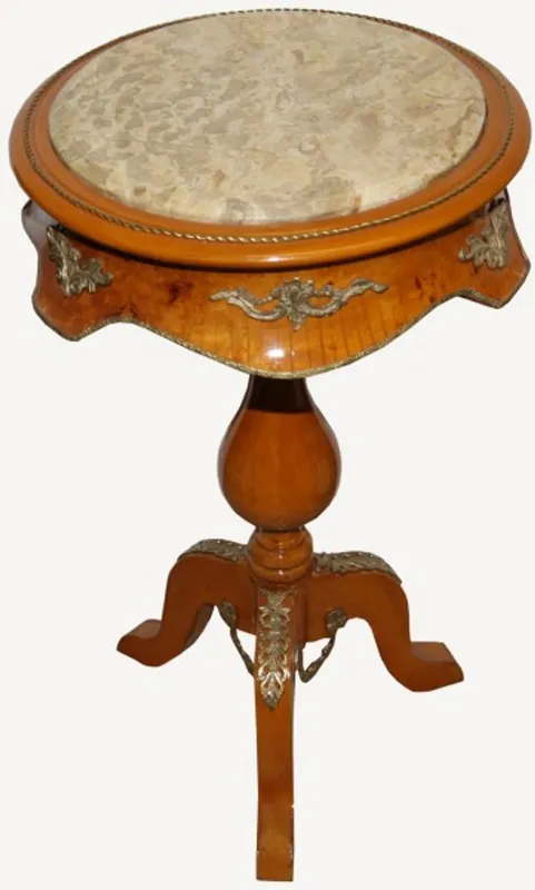 Direktkauf Baroque Side Table Model Mahogany Light Brown with marble top 70 x 42 cm