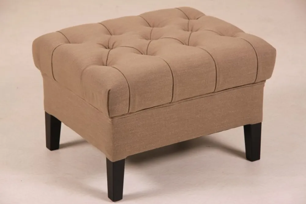 Billig Casa Padrino designer stool Chesterfield Khaki Rectangular 60 x 50 cm Seat height 42cm