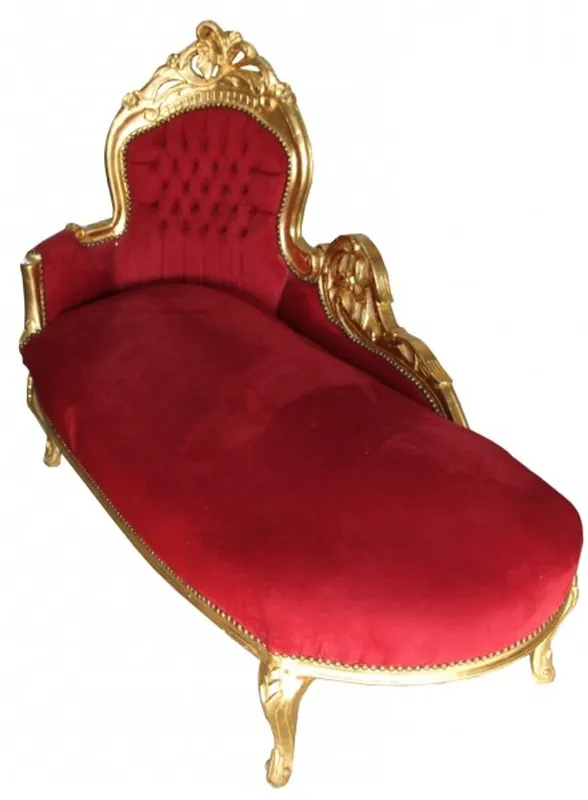 Baroque Chaiselongue "King" Bordeaux/Gold Billig