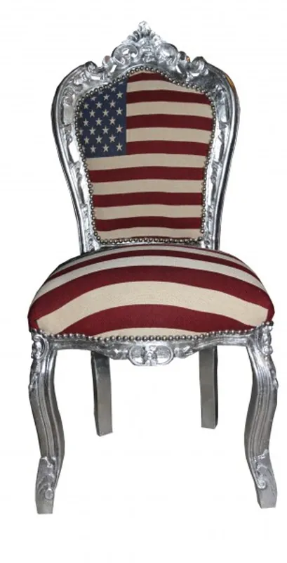 Top-Preis Casa Padrino Baroque Dinner Chair Design USA / silver