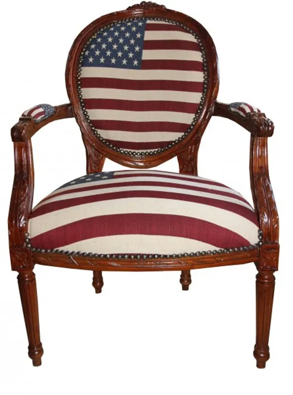 Geprüft Baroque Salon Chair Mod 3 USA Design / Mahagoni Brown - USA Style