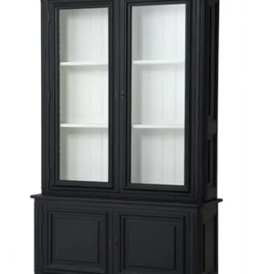 Casa Padrino luxury living room cabinet black solid wood living room cabinet model Lille Baroque Art Nouveau Rococo shop fittings display cabinet Beliebt