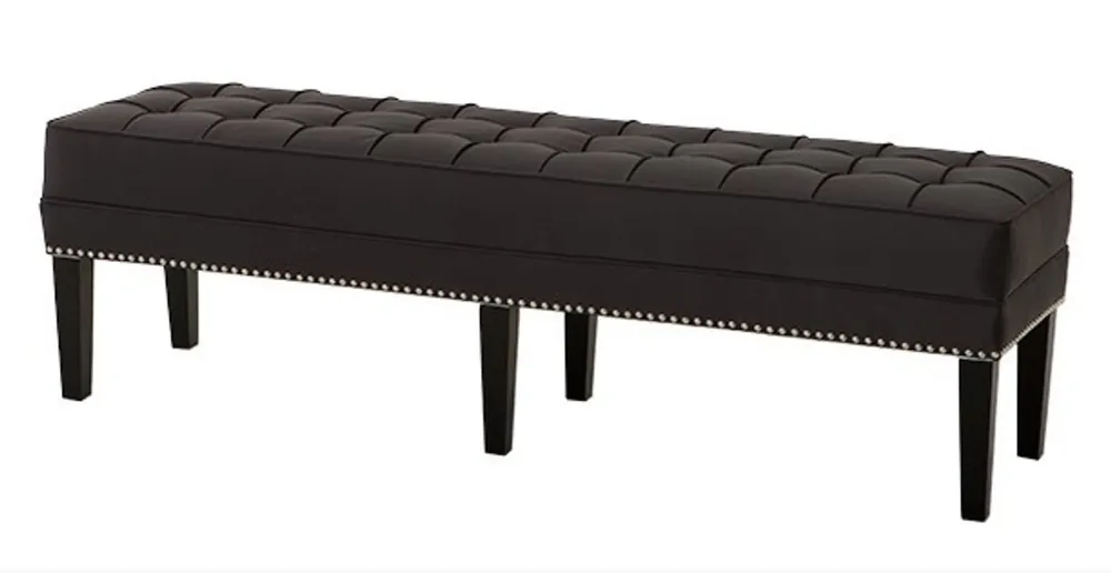 Casa Padrino luxury seat stool Chesterfield Leeds Dark Grey Stool - Furniture Bedroom Living Room - Luxury Collection Begrenztes Angebot
