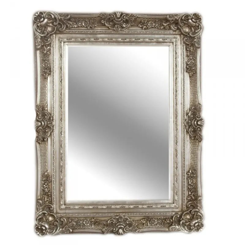 Casa Padrino Baroque Wall Mirror Silver Antique Look height 121 cm, width 90 cm - Edel & Sumptuously Nur Heute
