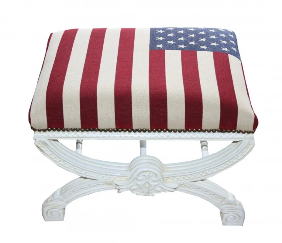 Sonderangebot Casa Padrino Baroque Foot Stool / Stools USA Cross Design