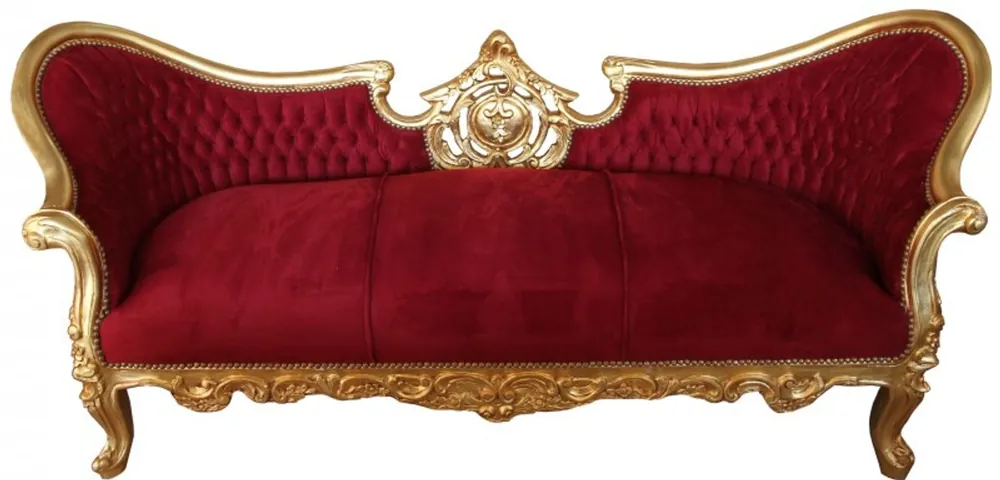 Baroque sofa Vampire Bordeaux/Gold- Limited Edition - Lounge Couch Geprüft
