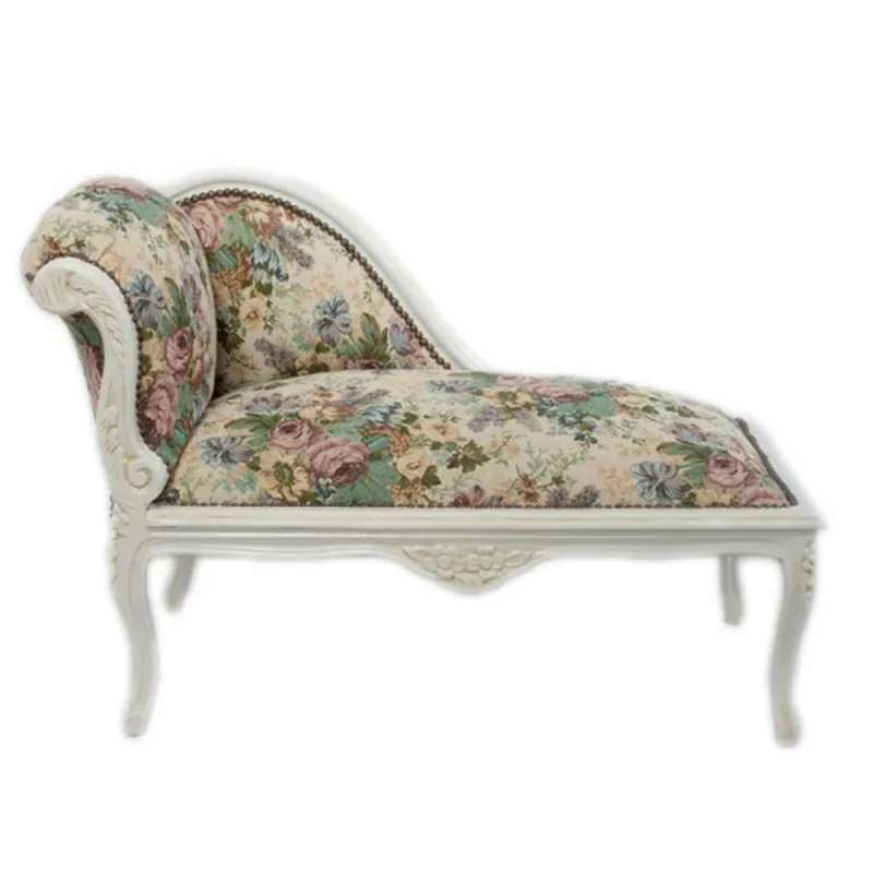 Casa Padrino Baroque Kids chaise floral pattern / cream Mod2 - Baroque Furniture Tron Direktkauf