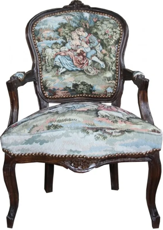 Expressversand Casa Padrino Baroque Salon Chair Tapestry / Brown