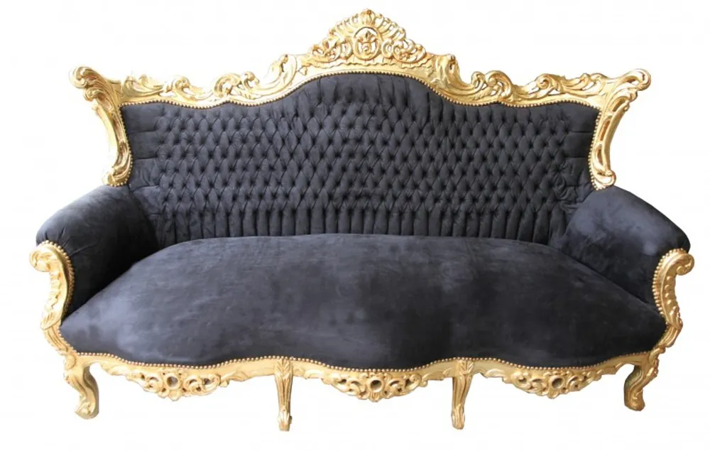 Casa Padrino Baroque sofa Master Black / Gold Mega-Angebot
