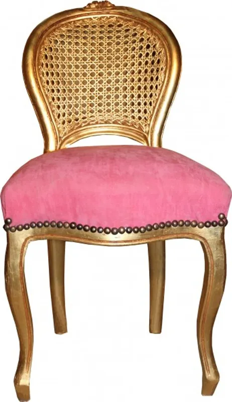 Markenprodukt Casa Padrino Ladys Chair Pink / Gold make-up chair