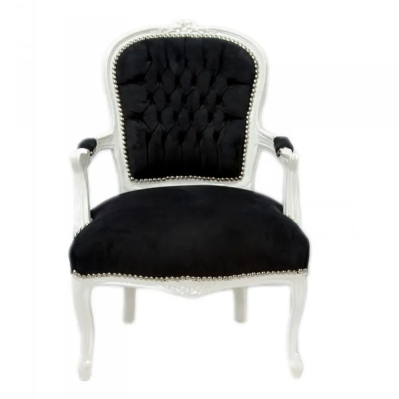 Neu Casa Padrino Baroque Salon Chair Black / White