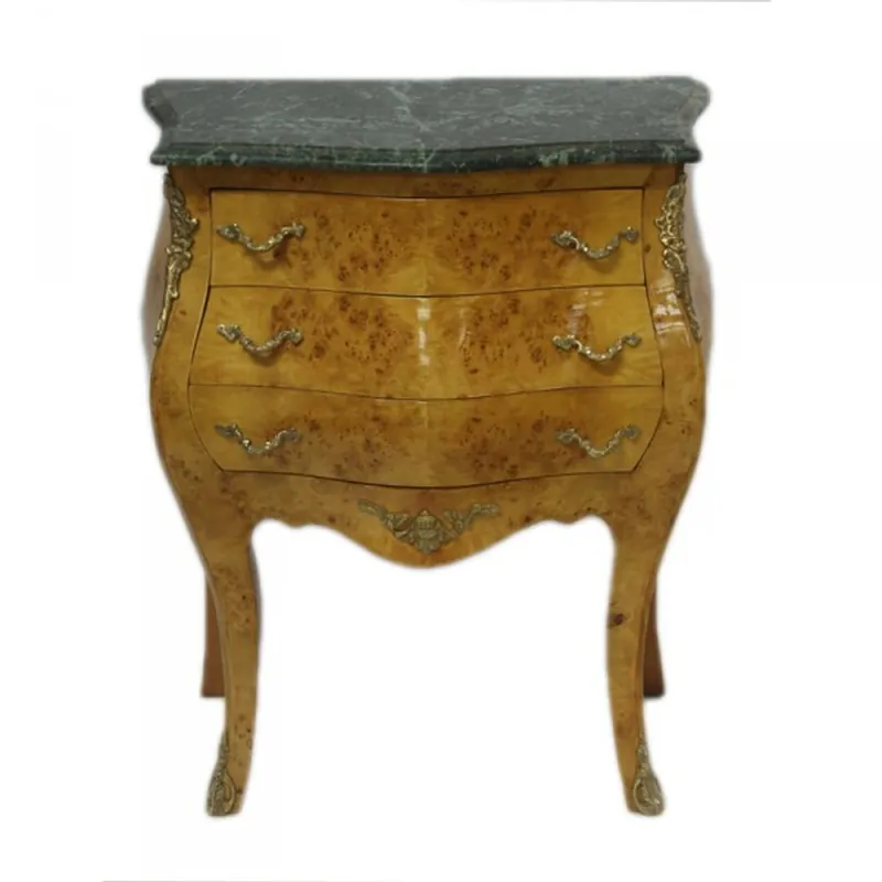 Casa Padrino Baroque chest of drawers with marble top walnut H 75 cm, W 60 cm - bedside table Meistverkauft