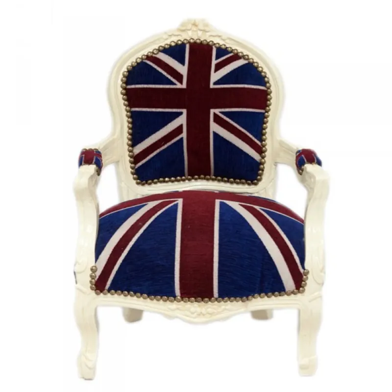 Super-Preis Casa Padrino Baroque Salon Chair Union Jack / Cream - Children's Furniture