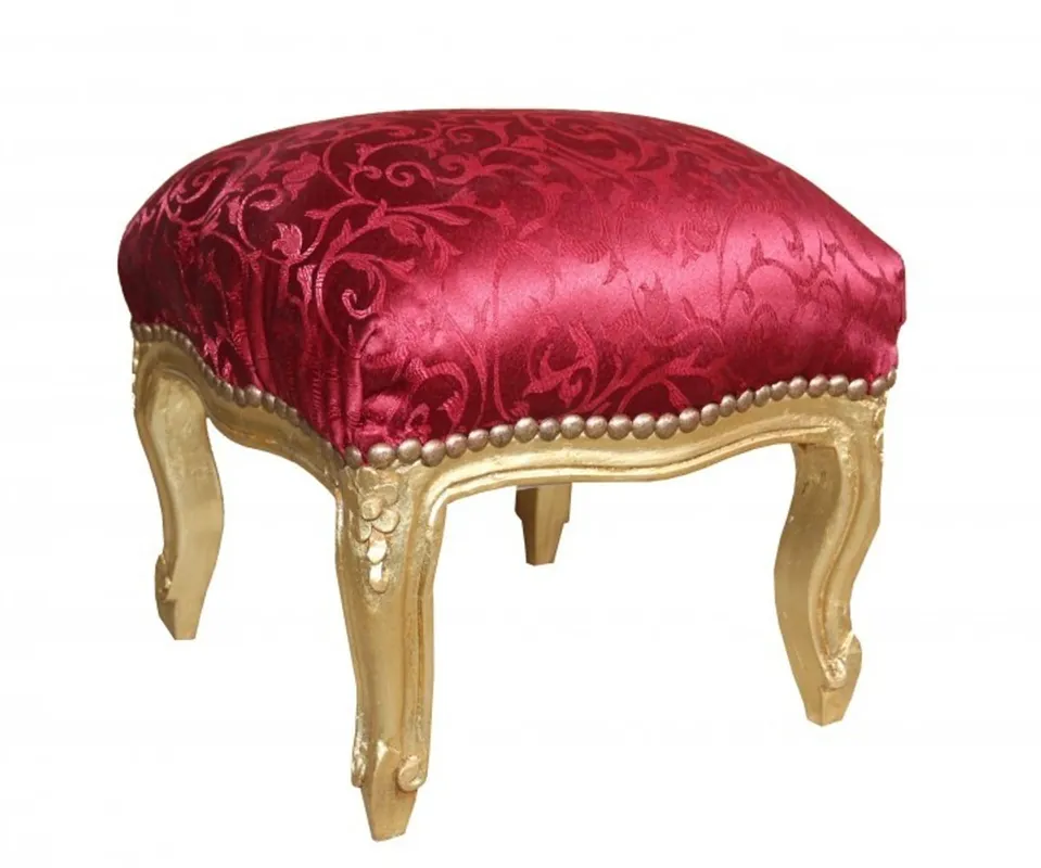 Casa Padrino baroque ottoman burgundy pattern / Gold - Antique furniture - stools Sofort Bestellen